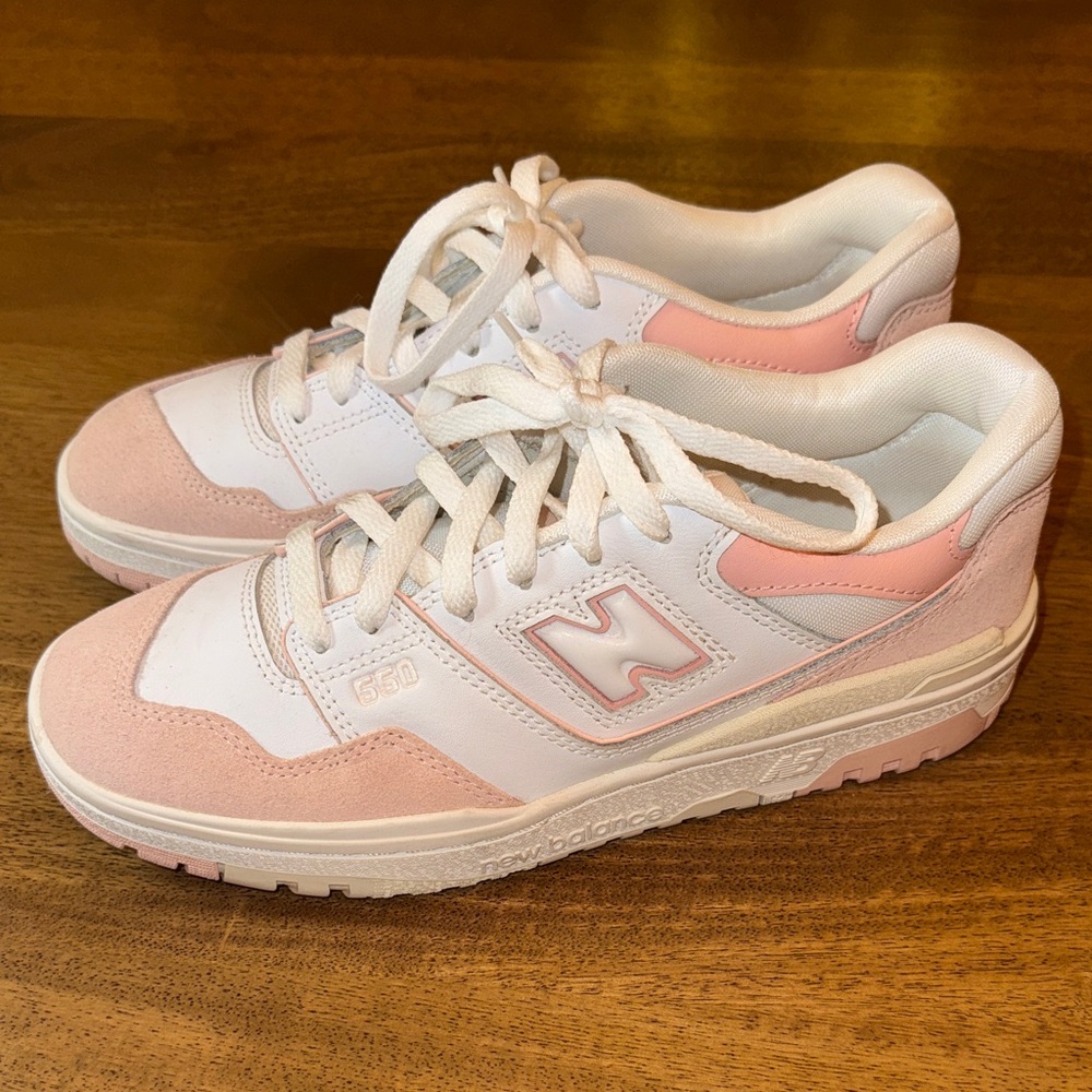 New Balance 550 GSB550CD White Pink Sneakers Youth 7Y Women’s 8.5